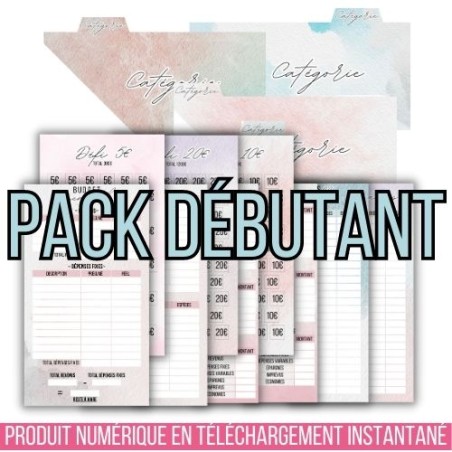 PACK DEBUTANT NEUTRAL (DIGITAL) - ENVELOPPES BUDGET POUR CLASSEUR A6