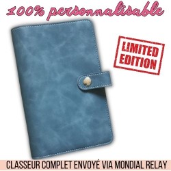 CLASSEUR BLEU BUDGET A6 *PERSONNALISABLE*