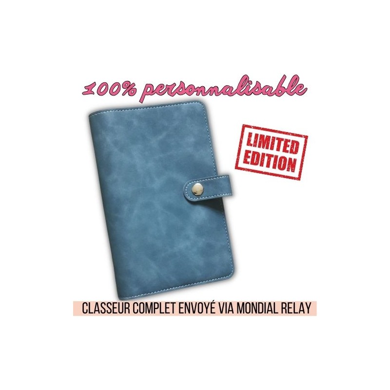 CLASSEUR BLEU BUDGET A6 *PERSONNALISABLE*