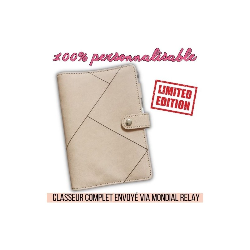 CLASSEUR BEIGE FORME BUDGET A6 *PERSONNALISABLE*