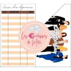 FRIENDS (DIGITAL) - ENVELOPPES BUDGET POUR CLASSEUR A6