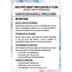 FLEURS (DIGITAL) - ENVELOPPES BUDGET POUR CLASSEUR A7