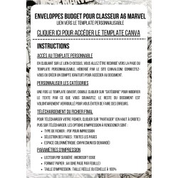 MARVEL (DIGITAL) - ENVELOPPES BUDGET POUR CLASSEUR A6 -