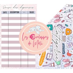 DOODLE - 7 ENVELOPPES BUDGET POUR CLASSEUR A6