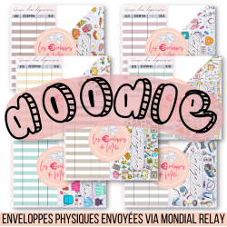 DOODLE - 7 ENVELOPPES BUDGET POUR CLASSEUR A6