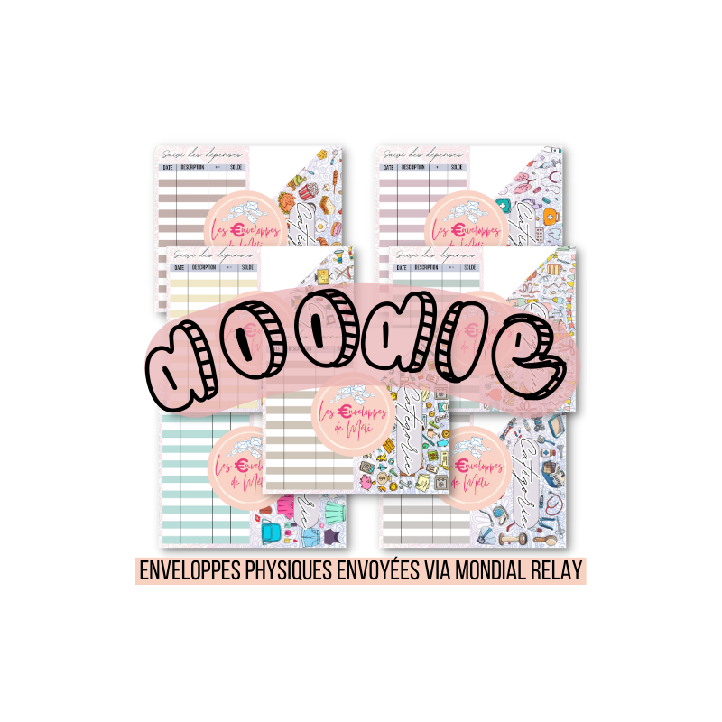 DOODLE - 7 ENVELOPPES BUDGET POUR CLASSEUR A6