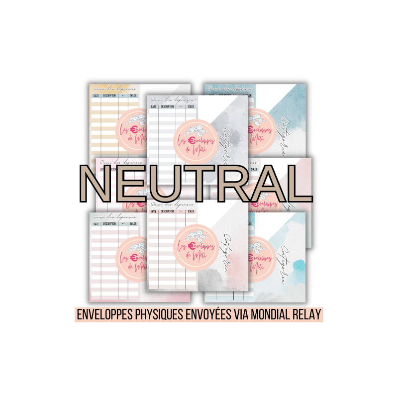 NEUTRAL - 15 ENVELOPPES BUDGET POUR CLASSEUR A6 -