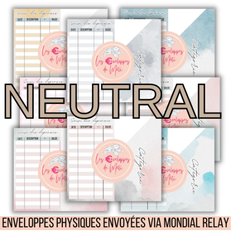 NEUTRAL - 15 ENVELOPPES BUDGET POUR CLASSEUR A6 -