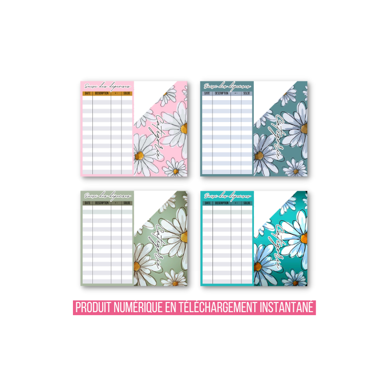 MARGUERITES (DIGITAL) - ENVELOPPES BUDGET POUR CLASSEUR A6 -