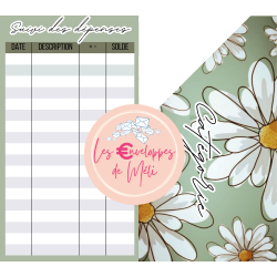 MARGUERITES (DIGITAL) - ENVELOPPES BUDGET POUR CLASSEUR A6 -